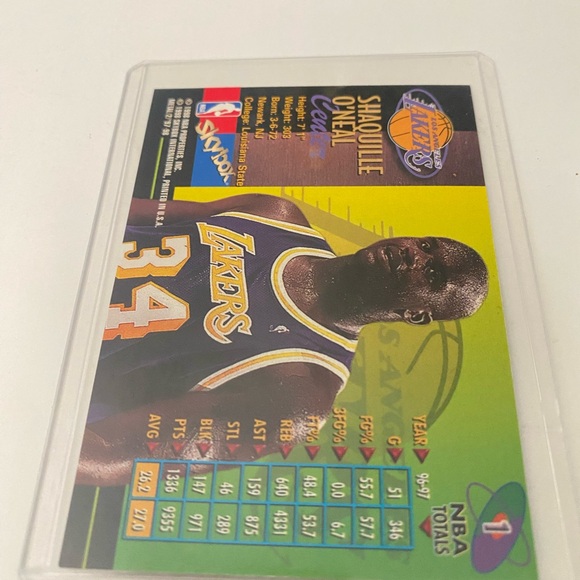 Shaquille O'Neal Basketball Trading Card - Yellow and Purple - Picture 3 of 3